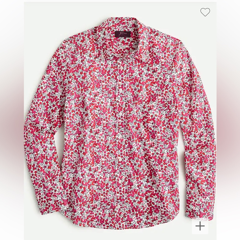J.Crew Cotton Poplin Perfect Shirt in Liberty Wiltshire Print. NWT Size 4